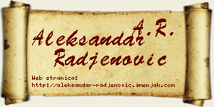 Aleksandar Rađenović vizit kartica